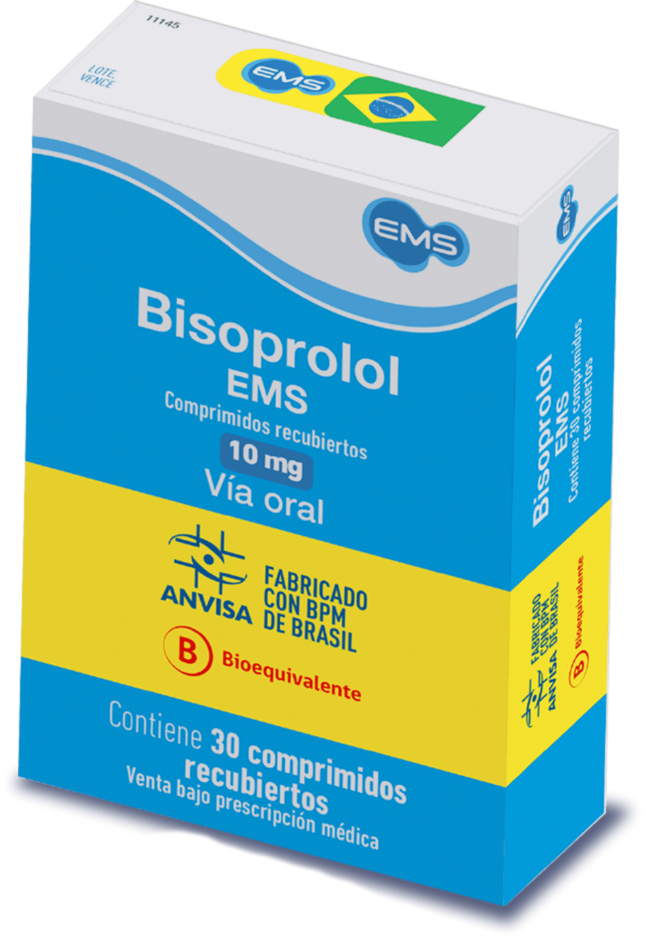 Bisoprolol EMS 10 mg comprimidos recubiertos